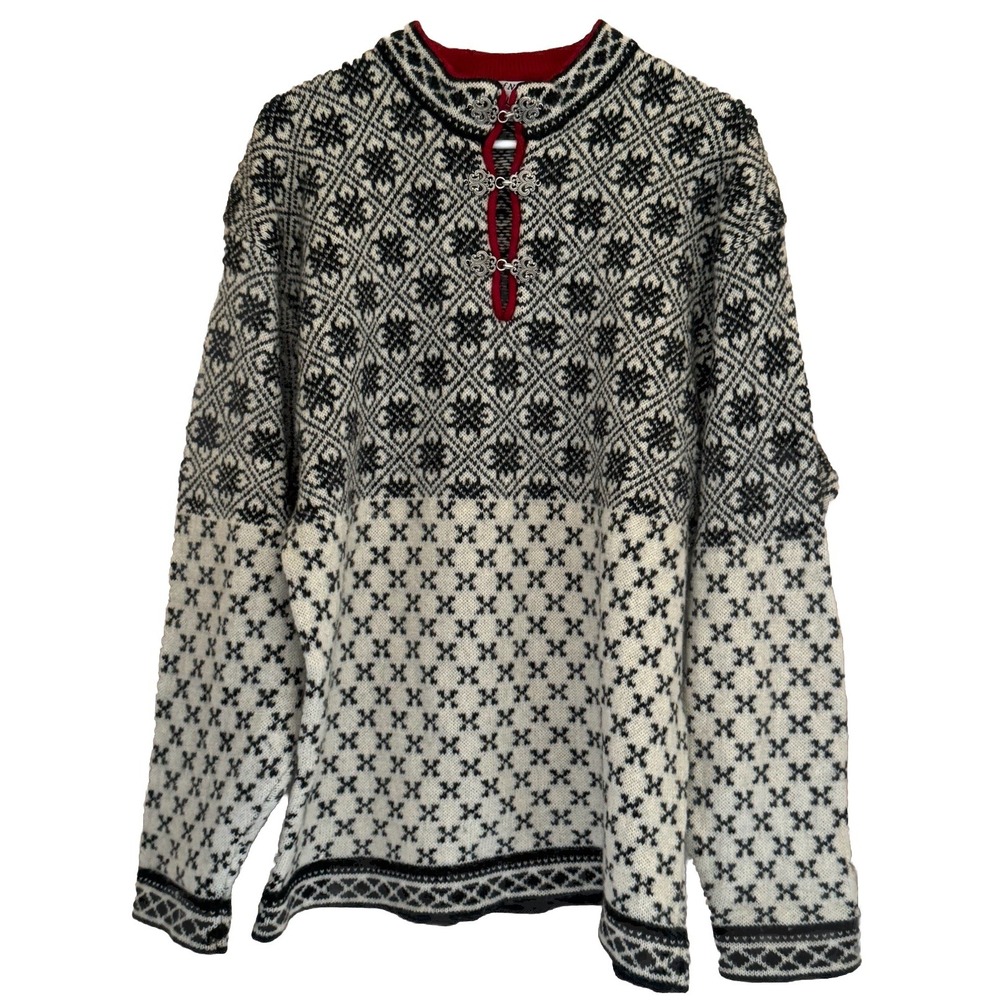 SPORTSWEAR OF NORWAY Sweater Womens L 100% Wool Mock Neck L/S Preppy/Sky RETRO
